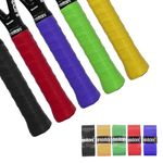 Senston 5 Pack PU Racquet Grip Tennis/Badminton/Squash Anti Slip Super Absorbent Overgrip Handle Grip Tape Yellow Black Red