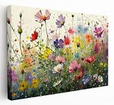 Flower Wall Art Canvas Print Wall Decor printed on Premium 100% Cotton Canvas for Living Room, Bedroom, Bathroom (30" x 20")