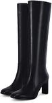 Coutgo Womens Square Toe Knee High 