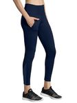 Mehrang Gym wear Mesh Legging Workout Pants with Side Pockets/Stretchable Tights/Highwaist Sports Fitness Yoga Track Pants for Women & Girls (XL, Navy)