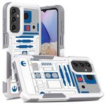 Candykisscase for Samsung Galaxy A25, R2D2 Astromech Droid Robot Pattern Shock-Absorption Hard PC and Inner Silicone Hybrid Dual Layer Armor Defender Case for Samsung Galaxy A25 5G