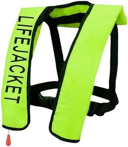 Life Jacket for Men Women, Automatic Inflatable Life Vests with Reflective Strips & Safety Buckle (Green)