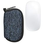 kwmobile Neoprene Case Compatible with Apple Magic Mouse 1/2 - Case for Mouse Soft Pouch Carry Bag - Deep Ocean/Black