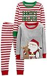Simple Joys by Carter's Unisex Toddlers' 3-Piece Snug-Fit Cotton Christmas Pajama Set, Red/White, Stripe/Santa, 5T