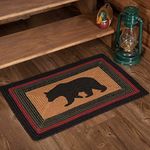 VHC Brands Wyatt Stenciled Bear Jute Rug Rect w/ Pad 20x30