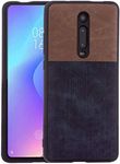 Lilware Duos Dual Layer Case for Xiaomi Mi 9T. Full-Body Solid Jeans Line Design Phone Case. Brown/Blue