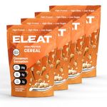 ELEAT Protein Cereal Multi-Pack 4 x 250g Pouches - Cinnamon Sensation - Healthy Cereal, Pre & Post Workout - High Protein & Fibre with Good Bacteria & Amino Acids - Low Sugar, Vegan, Gluten-Free