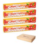 Halls Soothers 4 Peach & Raspberry Flavour with Real Fruit Juice Each 45g With A Liquid Centre for Little Moments of Refreshment - Sold by VR Angel