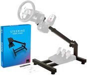 flybold Racing Wheel Stand - Steering Wheel Stand Sim Racing Stand with Shifter Compatible with Logitech G25 G27 G29 G920 g923 racing wheel Thrustmaster Ferrari XBox - Fanatec adjustable Wheel Angle and Arm length