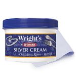 Wright's Silver Cleaner and Polish Cream - 8 Ounce with Polishing Cloth - Ammonia-Free - Gently Clean and Remove Tarnish without Scratching