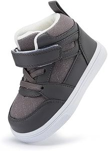 BMCiTYBM Baby High Top Sneakers Boy Girl Walking Shoes Infant First Walker Shoes for 6 9 12 18 24 Months Grey Size 6 Toddler