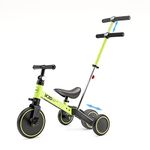 XJD 4 in 1 Kids Tricycles for 1-3 Years Old Boys Girls Kids Balance Bike with Parent Handle Putter Toddler Trike for Baby with Adjustable Seat and Detachable Pedals (4 IN 1, Green with Push Handlebar)