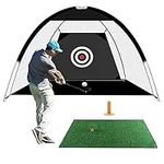 Golf Practice Net, Jaragar 10 X 7 Ft Golf Hitting Nets for Garden Driving with Turf & Golf Tee, Golf Swing Chipping Training Equipment for Indoor Outdoor Use