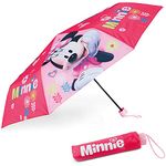 BONNYCO Windproof Umbrella Kids Minnie Mouse Folding Umbrella for Bag, Backpack or Travel | Compact Umbrella with Reinforced Structure | Mini Umbrella for Girls - Original Gifts for Girls