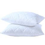 4All Pillow Protectors Pack of 2 Anti Bed Bug Dust Mite Zipped Pillow Covers White Pillow Cases (Pack of 2)