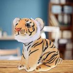 Tickles Siberian Jungle Tiger Soft Stuffed Animal Plush Toy for Kids Birthday Gifts Car (Color: Yellow & Black Size: 25 Cm)