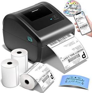 Omezizy Bluetooth Shipping Label Printer with 3 Roll Labels