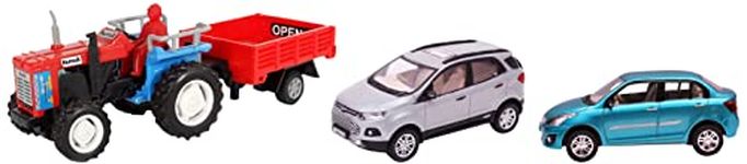 Centy Toys Kid Plastic Swift Dezire Pull Back Car, Multi Color Trolley Tractor (Colors May Vary) Plastic Pull Back Car, 1 Pull Back Car, Multicolour