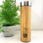 eBuyGB Personalised Bamboo Travel Flask, Baby Yoda Travel Mug, 500ml Star Wars Themed Coffee Mug Cup, Teacher Appreciation, Thank You Gifts (Yoda Best Teacher) Bamboo Flask