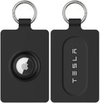 Card Holder for Tesla Keycard with AirTag, Soft Silicone Key Card Protective Case Cover for Tesla Model 3 Y S X, Key Holder with Keychain Key Rings - 1 Pack