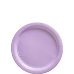 Amscan 640013.04 Party Tableware, Big Party Pack Paper Plates, Party Supplies, Lavender, 50Ct, Purple, 7"