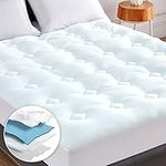 Hansleep Full Size Mattress Pad Memory Foam, Mattress Topper Full Size Bed with Deep Pocket, Breathable Air Mattress Cover Full, White, 54x75 Inches