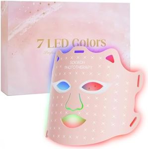 SDKWDH Red Light Mask for Face, 7-1 Colors Facial Care Mask, 850nm Infrared & Red Light Masks, Ergonomic Design for Home & Travel, Pink