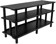 Monolith Double-Wide XL 3-Tier AV Stand - Black | 300 lbs Weight Capacity Per Shelf, Organize and Display Your AV Components, Home Theater or Entertainment System