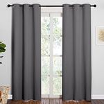 NICETOWN Blackout Curtains 84 Inches Long, Room Darkening Thermal Insulated Soli Grommet Curtains 2 Panels for Bedroom Living Room Windows (42 x 84 Inch, Grey, 2 Panels)