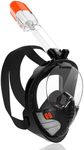 AKOFIC Full Face Snorkel Mask, 180° Panoramic View Snorkeling Mask, Diving Mask Compatible Detachable Camera Mount, Anti-Fog and Anti-Leak Design Scuba Mask for Adults and Kids