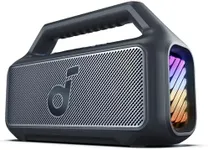 soundcore Boom 2 Outdoor Speaker, 80W, Subwoofer, BassUp 2.0, 24H Playtime, IPX7 Waterproof, Floatable, RGB Lights, USB-C, Custom EQ, Bluetooth 5.3, Portable, Camping, Beach, and Backyard-Black