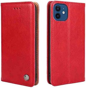 MojieRy Phone Cover Wallet Folio Case for LG STYLO 4, Premium PU Leather Slim Fit Cover for STYLO 4, 3 Card Slots, Well Fit, Red