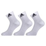 Adidas Original Flat Knit Ankle Length Socks (Pack Of 3 Pairs, Ad-203 White/White/White_White, Men, Cotton)