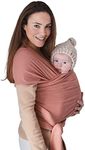 mushie Baby Wrap Carrier | 100% Organic Cotton | Infant Sling for Newborn and Babies 8-35 lbs (Cedar)