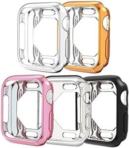 MALE COUSIN Compatible for Apple Watch Series 4 Case 40mm, Scratch-Resistant Ultra-Thin Soft TPU Case Bumper Protector Cover Compatible with Apple iwatch Series 4 (5 Pack)