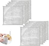 Multipurpose Wire Dishwashing Rags, 10Pcs Double Layer Reusable Cleaning Cloths Dish,Layer Wire Dishwashing Rags,Non-Scratch Scrubbing Rags,Non-Scratch Scrubbing Wire Dishwashing Rags Steel Dish Cloth