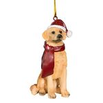 Design Toscano Golden Retriever Holiday Dog Ornament Sculpture, Full Color