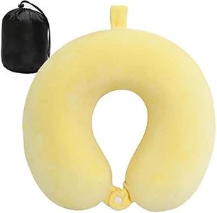 DUANY STORE Neck Pillow for Traveling, Upgraded Travel Neck Pillow for Airplane 100 Percentage Pure Memory Foam Travel Pillow for Flight Headrest Sleep, Portable Plane Accessories Yellow