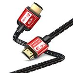 Kinsound 4K Hdmi 1.5 Meters, High Speed Hdmi Cable With Ethernet, Supports 3D, 4K, 1080P, Compatible With Tv, Projector, Nintendo Switch, Ps, Xbox And More (Red)