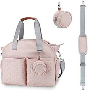 SONARIN Multifonctionnel Élégant Sac à Langer pour Bébé Fourre-tout,Grande Capacité Imperméable Sac Bandoulière à Langer Sac de Maternité Sac à Couches de Voyage avec Sac à Tétine(Rose)