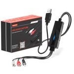 DriverGenius AudioXfer USB Audio Capture Device – Vinyl, MD, Cassette tape to PC/CD via 3.5mm/RCA Connections for Music Enthusiasts & Podcasters | PC, Mac & Linux Compatible (2 Pcs/1 Pack)
