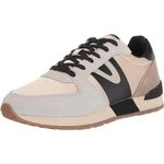 TRETORN Women's Loyola Lace Up Sneakers, White/Taupe/Black, 10