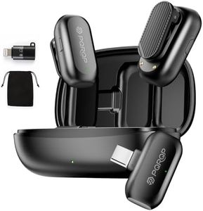 PQRQP Wireless Lavalier Microphone for iPhone/iPad/Android, 164ft Transmission, Mini Microphone with AI Noise Cancellation & Hi-Fi Sound, 24H Charging Case, Mic Ideal for YouTube, Video Recording