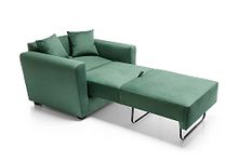Abakus Direct | Olly Single Sofa Bed Foldable Convertible Lounger Armchair in Easy Clean Velvet Fabric (Green)