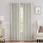 Central Park Moderate Velvet Blackout Window Curtain Panels 108 Inches Extra Long Rod Pocket Backtab for Living Room Bedroom Geo Embossed Trellis Window Treatment Drape Sets, 52x108x2, Greyish Ivory