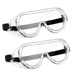 Hawk Eye Polycarbonate Transparent Industrial, Scientific goggles with Wide Vision & Adjustable Strap Eye Protection Goggles for Safety | Anti fog lens Protects | Scratch Resistant | (Pack Of 2)