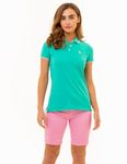 U.S. Polo Assn. Women's Classic Stretch Pique Polo Shirt - Ladies Cotton Golf Shirt, Women's Polo Shirts for Work, School, Pool Green, S