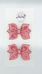 TinyShiny_Satin Ribbon Girls Bow, Bows for Babies, Girls Hair Accessory, Woman hair accessory, Medium size Bow - Set of 2 (Dark Rose Gold)