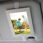 Temlum Artificial Leather Visor Photo/Picture Frames Fits Standard 5-inch Photo/Picture (3.5" x 5") Displays Your Photographs Both Vertically and Horizontally (Grey, 1 pcs)