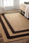 VASAC Jute Natural Reversible Rugs Braided Floor Carpet Mat for Living Room, Bedroom, Dining, Office, Restaurant (5x7 feet, multi 01)